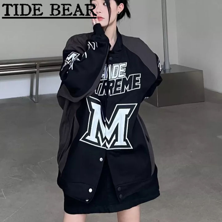 tide-bear-รถจักรยานยนต์แจ็ครถจักรยานยนต์แจ็คเก็ตสีคมชัดฮิปฮอปลำลองยืนขึ้นคอเบสบอลแจ็คเก็ตนขึ้นคอเบสบอลแจ็คเก็ต