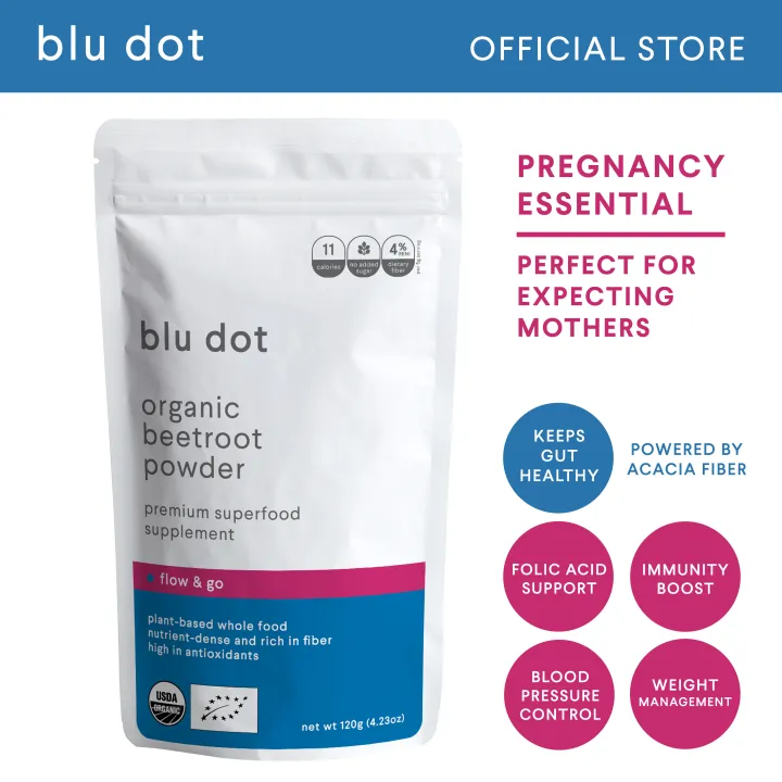 Blu Dot Organic Beetroot Powder 120g with Acacia Fiber NO MALTODEXTRIN