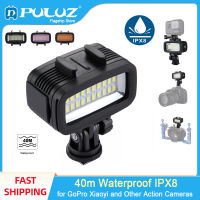 PULUZ 20 LEDs ไฟสตูดิโอถ่ายภาพกันน้ำ40ม. IPX8 5500K,สกรู1/4สำหรับ Gopro HERO10 GoPro9 Hero8 7 6 Hero 5/4/3 +/3/2/1, SJCAM SJ4000, SJ5000,กล้อง DSLR Canon Xiaomi Yi และ Sony