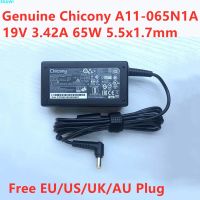 CHICONY ของแท้19V 3.42A 65W 5.5X1.7Mm A11-065N 1A อะแดปเตอร์ AC สำหรับ Gateway MS2273 MD7820U ACER NV53 ACER S3อุปกรณ์ชาร์จไฟสำหรับแล็ปท็อป MSI