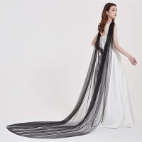 Wedding Capes Long Tulle Bridal Cloak Shoulder Veils for Brides Black Navy White Ivory Champagne Cathedral Wraps Accessories New