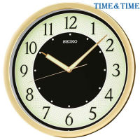 Time&amp;Time SEIKO นาฬิกาแขวน สีทอง/ดำ รุ่น QXA472G เดินเรียบ ไร้เสียงรบกวน