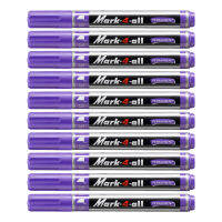 STABILO Mark 4 all 653 ปากกา ปากกาเคมีอเนกประสงค์ หัวตัด (กลิ่นไม่ฉุน) จำนวน 10 ด้าม - สีม่วง