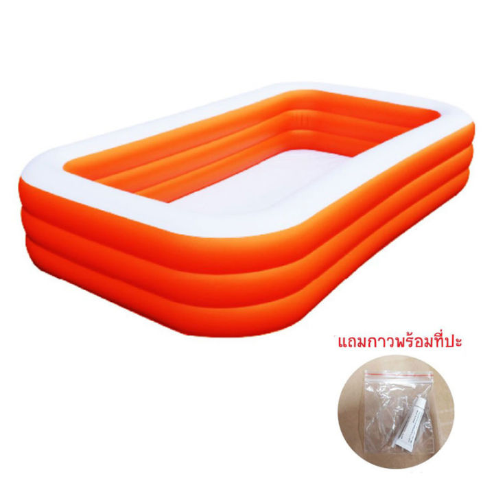 inflatable-pool-2m-สระว่ายน้ำเป่าลม-2เมตร-ขนาด-210x135x60-ซม-สระว่ายน้ำ-2m-3ชั้น-หนา-พร้อมปั้มสูบลม-สระน้ำครอบครัว-สระน้ำผู้ใหญ่