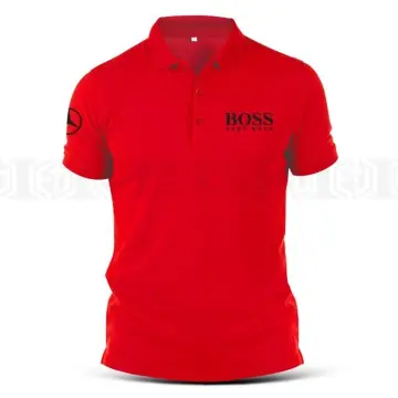 black and red hugo boss polo shirt