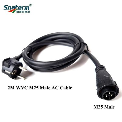 Limited Time Discounts High Quality 2M 3M AC Power 3 Pin M25 Male Connector With Euro Socket For WVC Series 600-2800W Micro Grid Tie Inverter