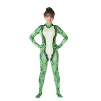 New卍◊✷ bo งูหลามสีเขียวชุดบอดี้สูทชิ้นเดียวสัตว์คอสเพลย์งูหลามออกมาจากรูเสื้อผ้าฮาโลวีน