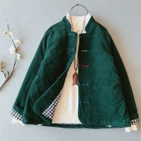 【CW】Female Autumn And Winter Clothes R Top Quilted Corduroy Outwear Chinese Style Clothing Women Jacket Tang Suit Femme 13029