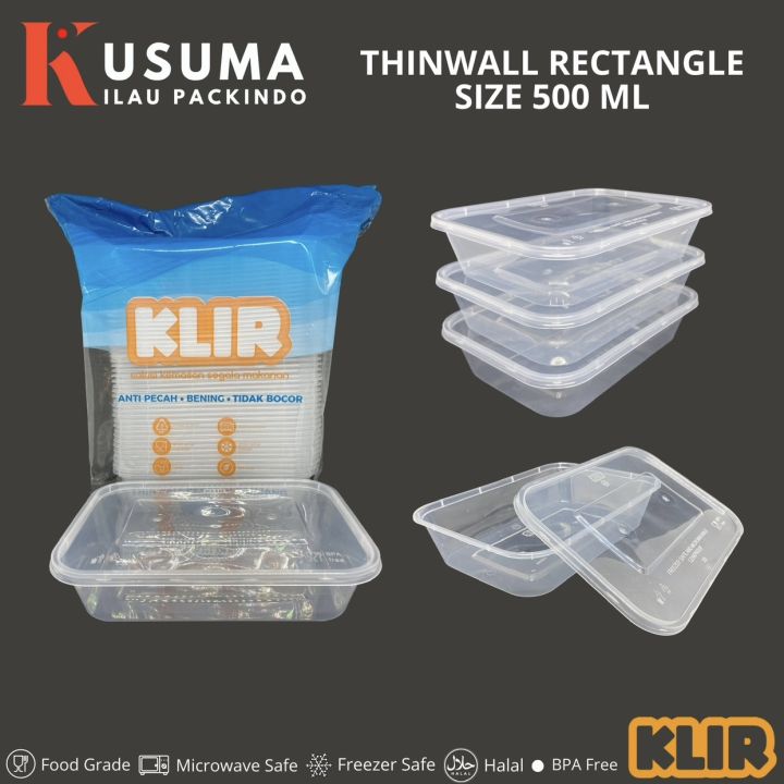 Klir Thinwall Rectangle 500ml 650ml 750ml 1000ml Persegi Panjang