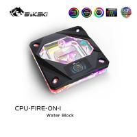 Bykski CPU-FIRE-ON-I CPU บล็อกระบายความร้อนด้วยน้ำสำหรับ INTEL LGA1150/1151/1155/1156 2011 X99พร้อมจอแสดงผลอุณหภูมิ OLED