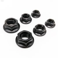 ☃☬ 2/10pcs M3 M4 M5 M6 M8 M10 M12 Black 304 Stainless Steel Metric Threaded Hex Head Serrated Spinlock Flange Nut Locknut DIN6923