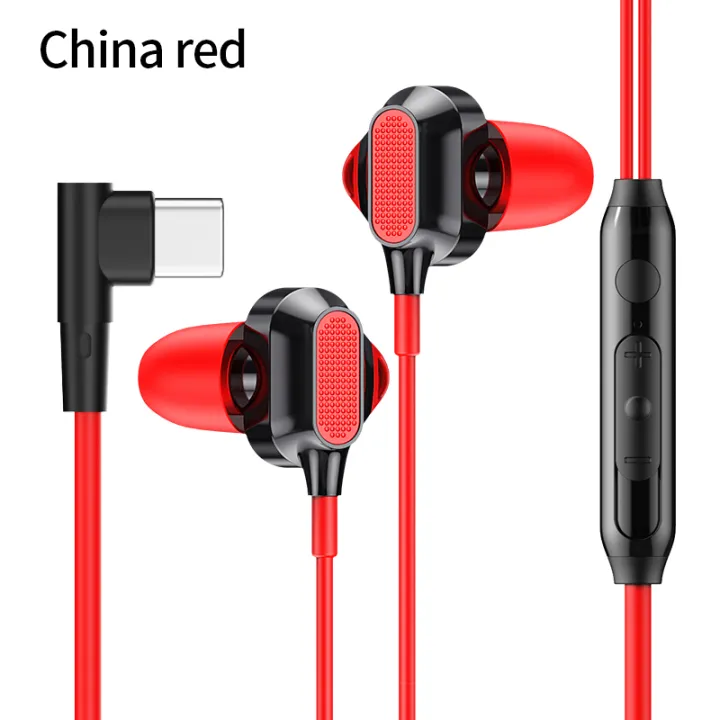 TYPEC InEar Earphone Headset Earbuds Wth Wirecontrolled Mic for
