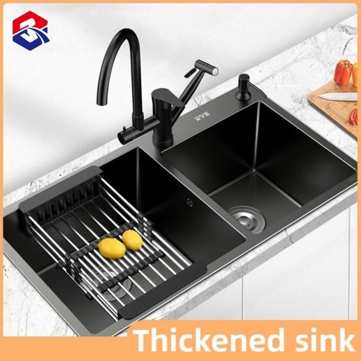 Tqtq Sus304 Kitchen Sink Thickened Double Stainless Sink For Kitchen