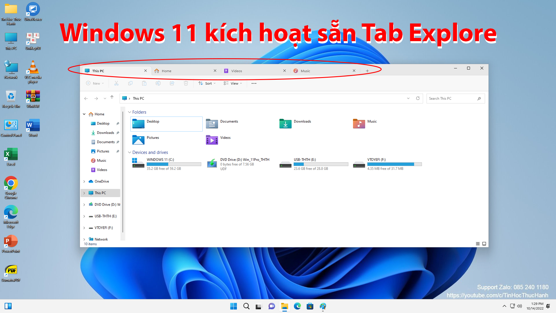 USB cài Win 11 tự động đã kích hoạt sẵn Tab Explorer