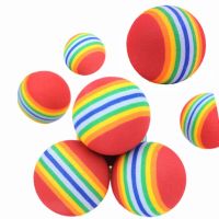 Pet Toy Rainbow Ball Pet Cat Toy Puppy Teething Supplies EVA Colorful Foam Cotton Ball Play Chewing Rattle Scratch Toys Supplies Toys