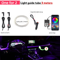 APP Control Super Bright for Car Interior Atmosphere Light Lamp RGB LED Strip Ambient Light DIY Music Colorful Fiber Optic Band