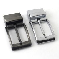 1pcs 35mm Metal Men Belt Buckle Clip Buckle Brown Chrome Rotatable Bottom Single Pin Half Buckle Leather Craft Belt Strap