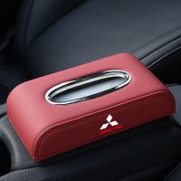 Hot New Mitsubishi Premium Leather Car Tissue Box outlawed Adventure  KUDA Mirage Xpander L200 L300 Pajero GR Evolution Lancer  Attrage Canter high quality