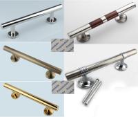 Modern Stainless Steel Face Mount Wooden Door Pull Long Handle Bar Gold Polished Bronze Wooden Texture Effect