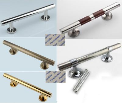 【cw】Modern Stainless Steel Face Mount Wooden Door Pull Long Handle Bar Gold Polished Bronze Wooden Texture Effect ！