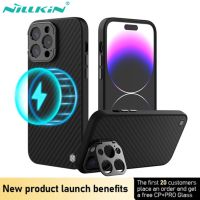 Nillkin For iPhone 14 Pro Max Aramid Fiber Magsafe Case With Kickstand All-Inclusive For iPhone 14 Pro Magnetic Cover Anti-Drop Phone Cases