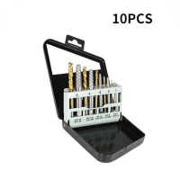 10pcs Cobalt Left Hand Drill Bit Set Broken Bolt Damaged Screw Extractor Set Metal Case Perforator Tools Drill Bits for Metal