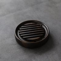 LUWU ebony tea trays and platters wood teapot holders