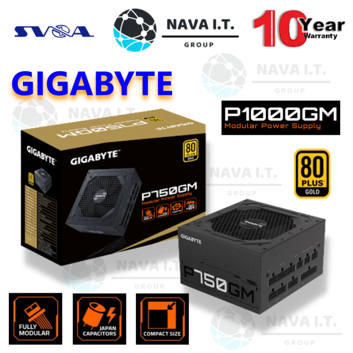 GIGABYTE อุปกรณ์จ่ายไฟ 1000W POWER SUPPLY รุ่น P1000GM (80+ Gold) (GP