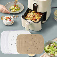 BUCUNJIEDI ไม่ติด สี่เหลี่ยม เตาอบ เครื่องมือทำอาหาร แพด ขนมอบ แผ่นอบ Air Fryer Liner กระดาษน้ำมัน Steamer Pad