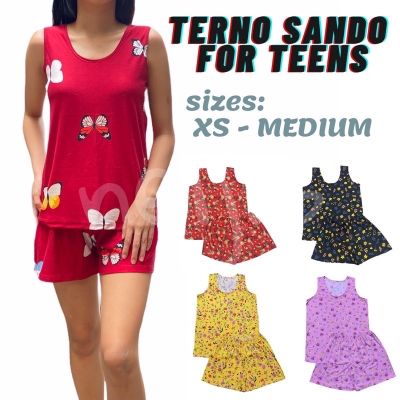 ชุดนอนสตรีสำหรับผู้หญิง Terno Pambahay♗สายรัดขนาดวัยรุ่นสำหรับผู้หญิงลาย Sandzo Terno Pambahay