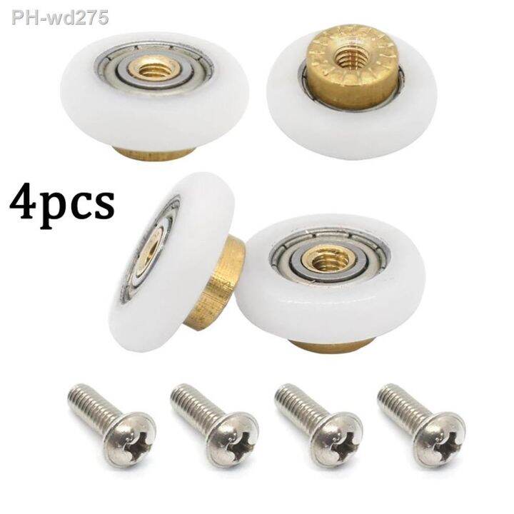 4pcs-door-pulley-door-roller-door-slide-rail-with-screws-bathroom-shower-room-glass-gate-easy-to-slide-silent-replacement-parts