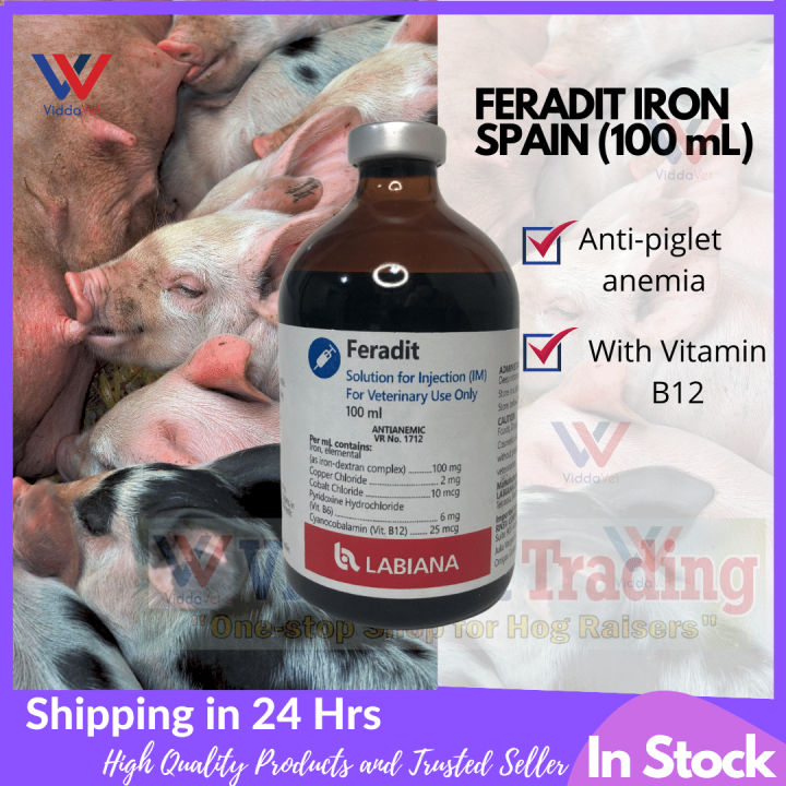 Viddavet Feradit Iron Dextran I.njectable Solution Spain for Piglets
