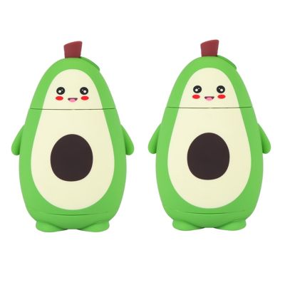 2Pcs Cartoons Avocado Glass Cup Double Layer Student Simple Fresh Mori Cup Simple Portable Water Cup