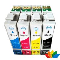 4x เครื่องพิมพ์หมึก T1291 T1295สำหรับเข้ากันได้ EPSON 129XL WorkForce 3010DW 3520DWF 3530DTWF 3540DTWF 7015 7515 7525