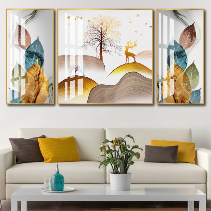 HCM] Bức tranh treo tường Phong cảnh Hồ nước tĩnh lặng tranh vải canvas có  khung decor trang trí phòng khách phòng ngủ quán cà phê tặng kèm đinh |  