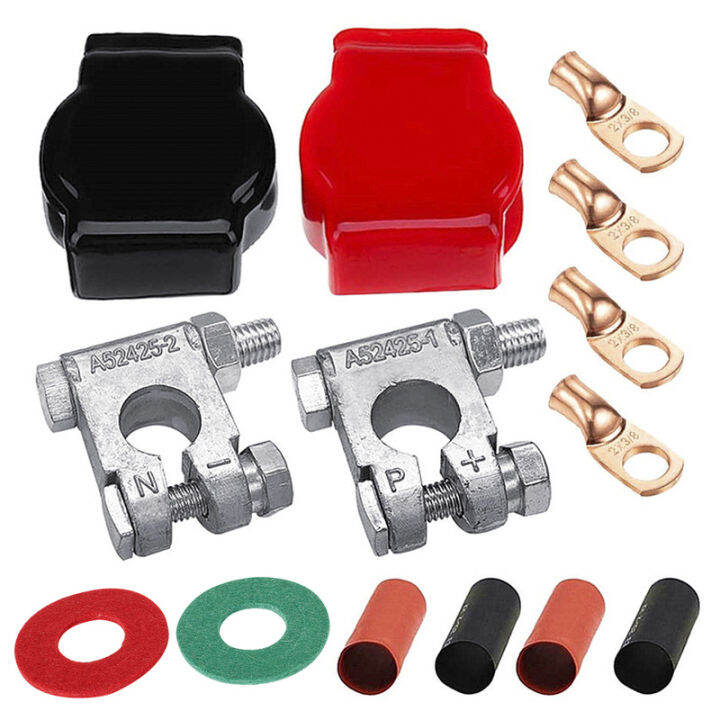 2Pcs Battery Terminal Connector Negative & Positive Car Marine Battery