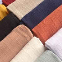 130x50cm Thin Solid Color Sand Washing Treatment Cotton Linen Cloth Slub Soft Fabric Diy Dress Robes Clothing Handmade TJ9416 Exercise Bands