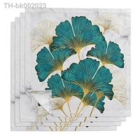 ✻ Ginkgo Biloba Marble Texture Cloth Napkin Table Decor Reusable Table Napkin for Kitchen Plates Mat Wedding Party Decoration