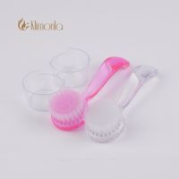 1pcs Professional Round Head With Handle Nail Brush Nail Dust Cleaning Tool Pink Transparent Soft Hair with Lid For Nail Beauty