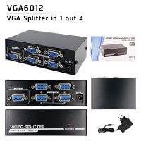 กล่องแยกจอ VGA Splitter 1x4 1 to 4 พอร์ต vga video 200 mhz รองรับ 1920x1440 สําหรับ vga adpater