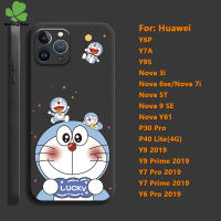 การ์ตูนโดราเอมอนน่ารัก Soft TPU ป้องกันการตกเคสสำหรับหัวเหว่ย Nova 3i 6se 7i Y61 5T 9 SE P40 Lite P30 Pro Y6P Y7A Y9 Y9นายก Y7 Pro Y7 Y7นายก