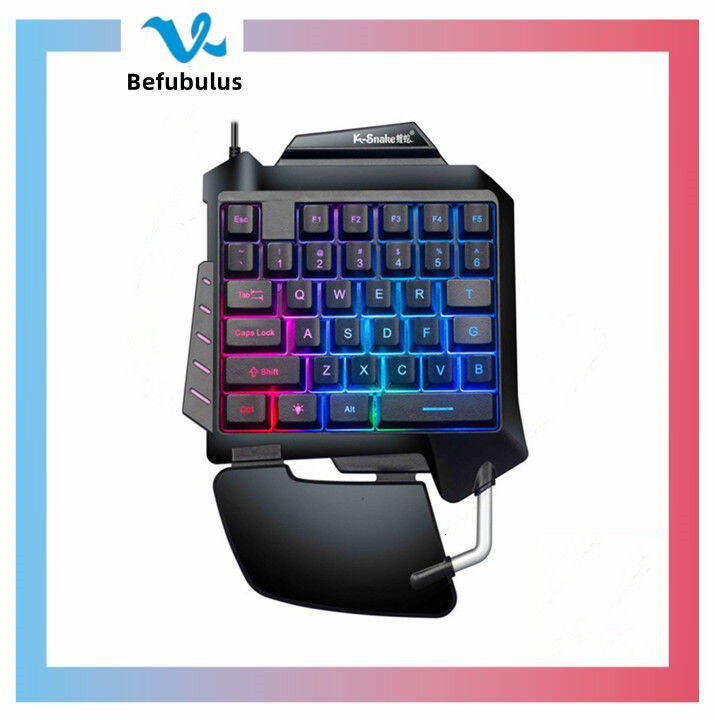 One Hand Mechanical Keyboard RGB Backlit Gaming Keyboard Game