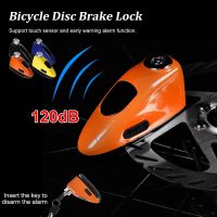 Bicycle Alarm Disc Brake Lock with 120db Sound Alarm Anti-Theft 7mm Pin Security Brake Rotors Padlock for Motorcycles Bicycles Locks