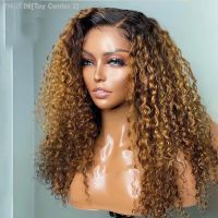 Preplucked Soft 180 Density 26Inch Long Ombre Blonde Kinky Curly Lace Front Wig For Women With Baby Hair Heat Resistant Daily [ Hot sell ] Toy Center 2