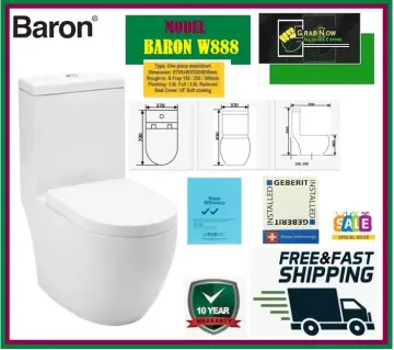 Baron 1-Piece Toilet Bowl Water Closet W-888 (Geberit Flushing System)