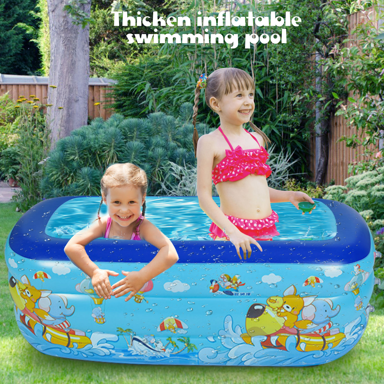 Summer Home Kids Baby Swimming Pool Inflatable Bathing 3 Layer Bathtub Water Fun 