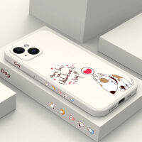 เคสหมาหาย IPhone 15 14 13 12 11 Plus Pro Max Mini ซิลิโคนเหลวรูปแบบด้านข้าง