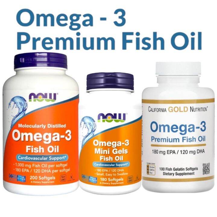 NOW Foods, California Gold Nutrition Omega-3, Premium Fish Oil, 180 EPA ...