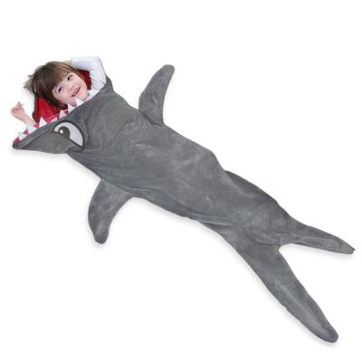 Dolity ผ้าห่มปลาฉลามสวมใส่ได้สำหรับชุดนอนชุดนอนเด็กถุงนอนปลาฉลามผ้าห่ม