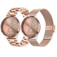 ∏ 2PCS สแตนเลสสตีล Milanese Watchband สำหรับ Garmin Vivomove 3s / Vivomove HR / vivoactive4 นาฬิกาสายคล้องคอแม่เหล็ก